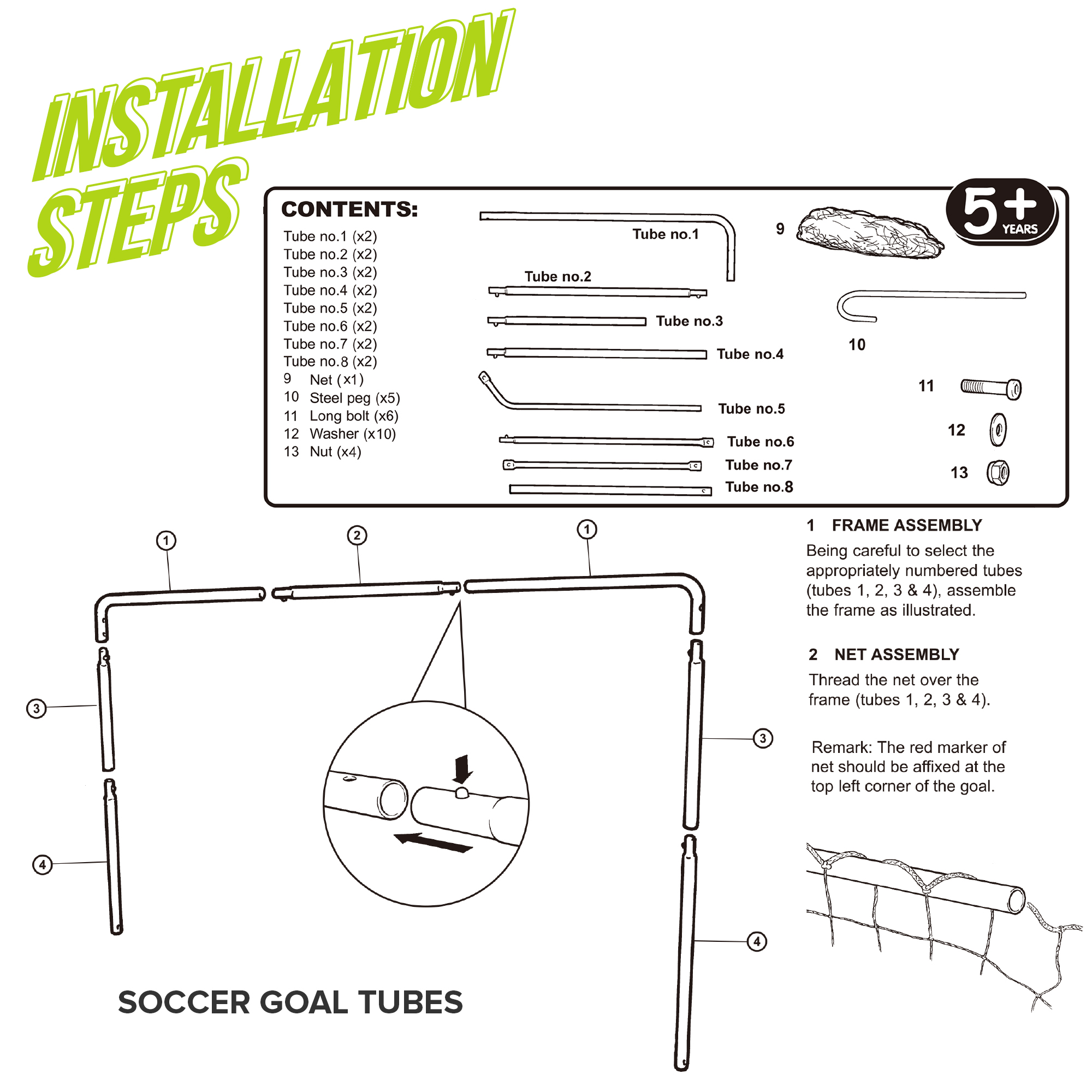 5 feet soccer goal (White) – Little Nation | Kids Toys, School
