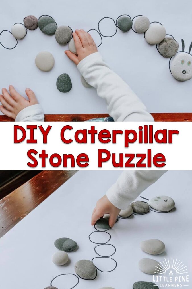 DIY Caterpillar Stone Puzzle • Little Pine Learners