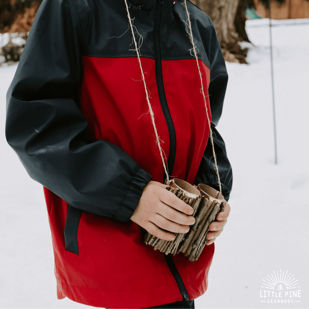 DIY Binoculars Craft with Real Sticks • Little Pine Learners