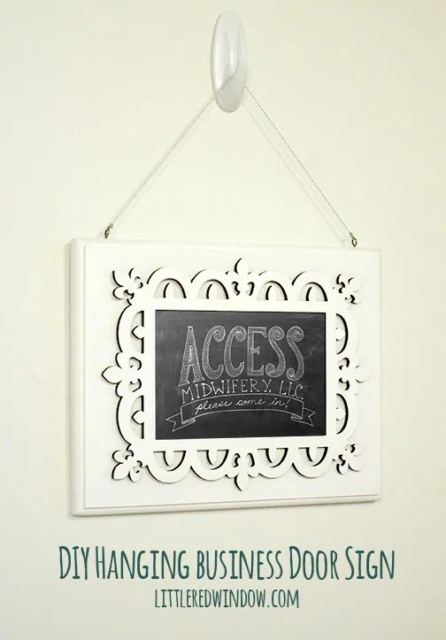 DIY Hanging Business Door Sign Little Red Window