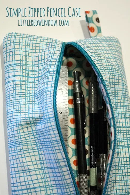 Simple Zipper Pencil Case Little Red Window