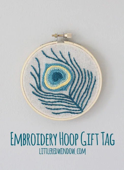 Embroidery Hoop Gift Tag Little Red Window