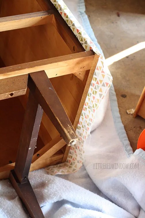 DIY Fabric Wrapped Dresser Makeover Little Red Window