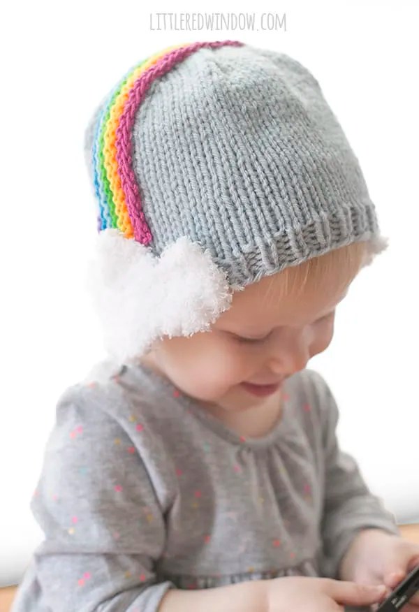 Over the Rainbow Hat Knitting Pattern Little Red Window