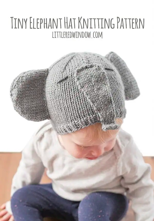 Tiny Elephant Hat Knitting Pattern Little Red Window