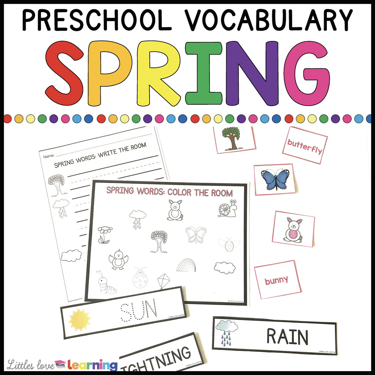 Preschool & Kindergarten Spring Word Cards & Activities