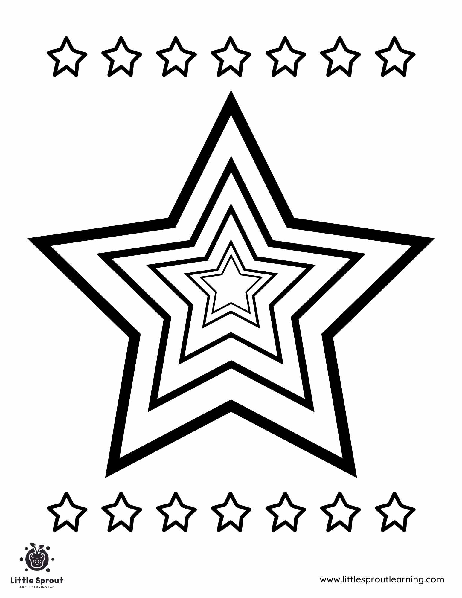 Patterned Star Coloring Page Little Sprout Art