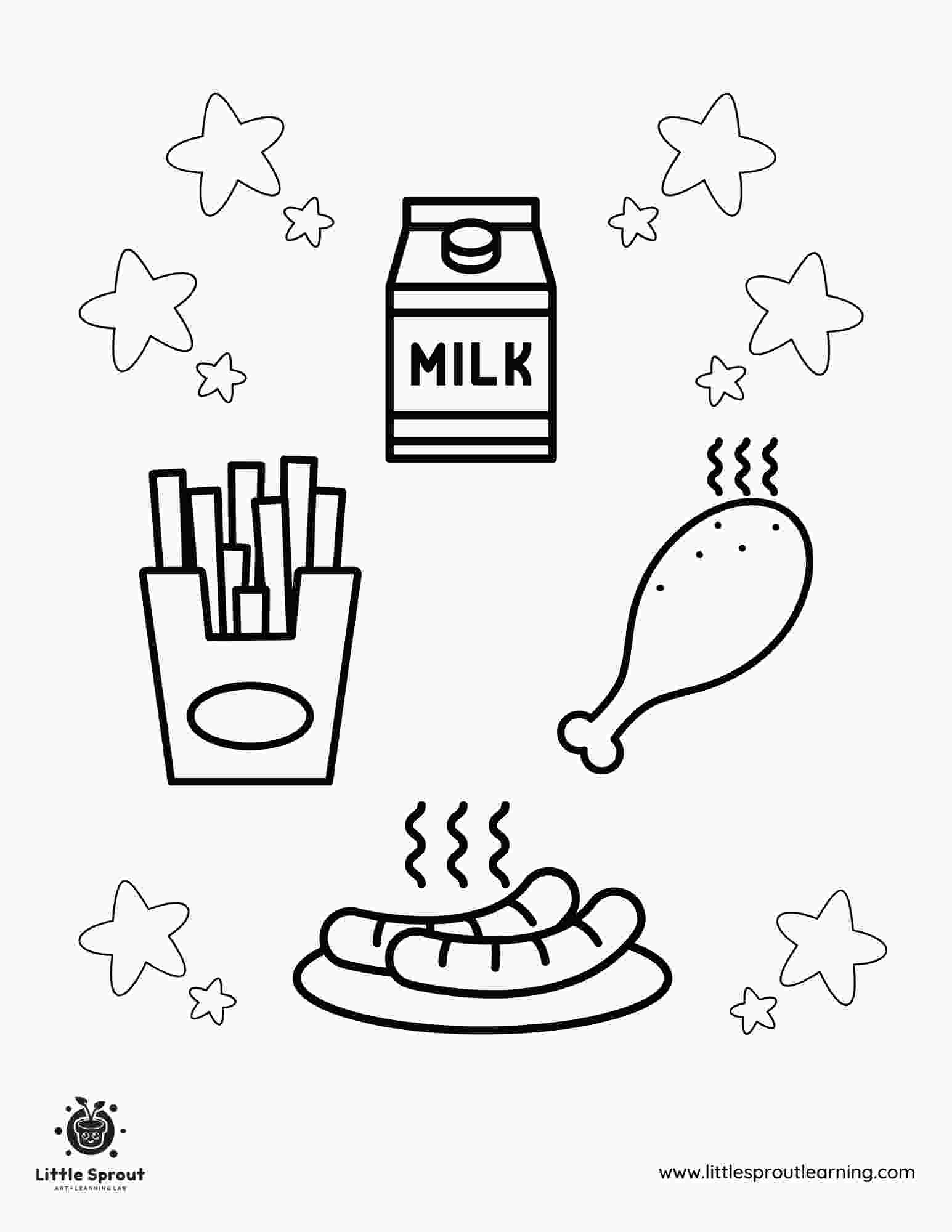 25 Free Food Coloring Pages To Print Fun, Healthy, And Cute! Little
