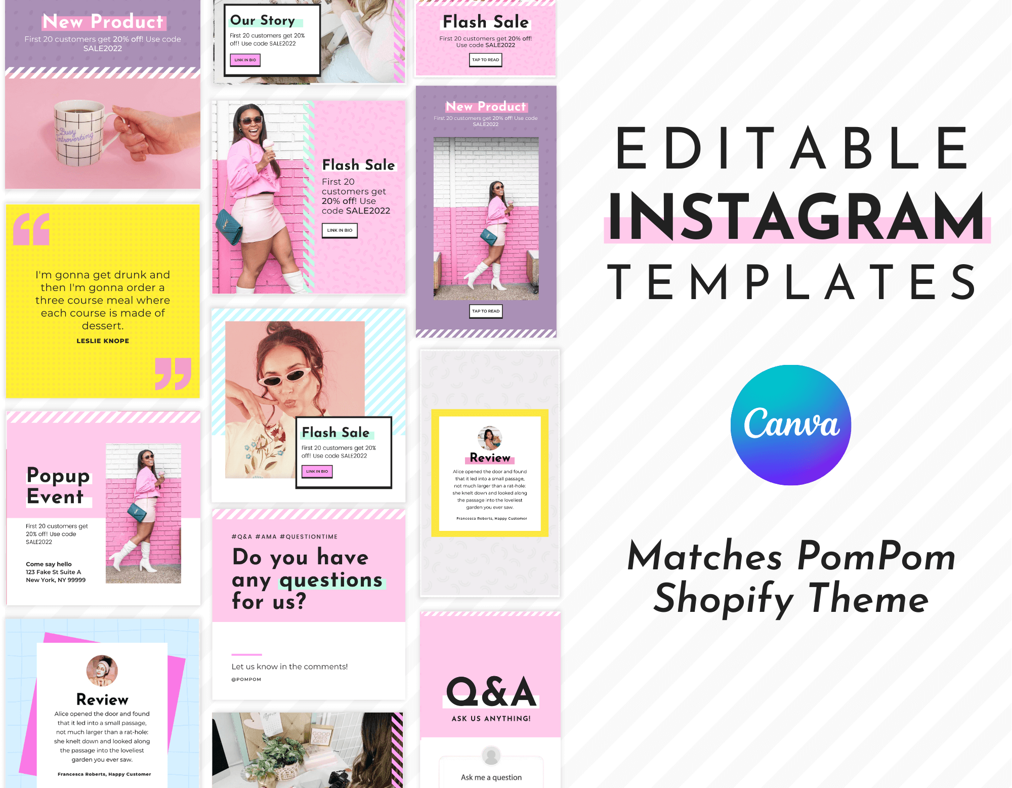 Instagram Template Pack (PomPom) Little Theme Shop