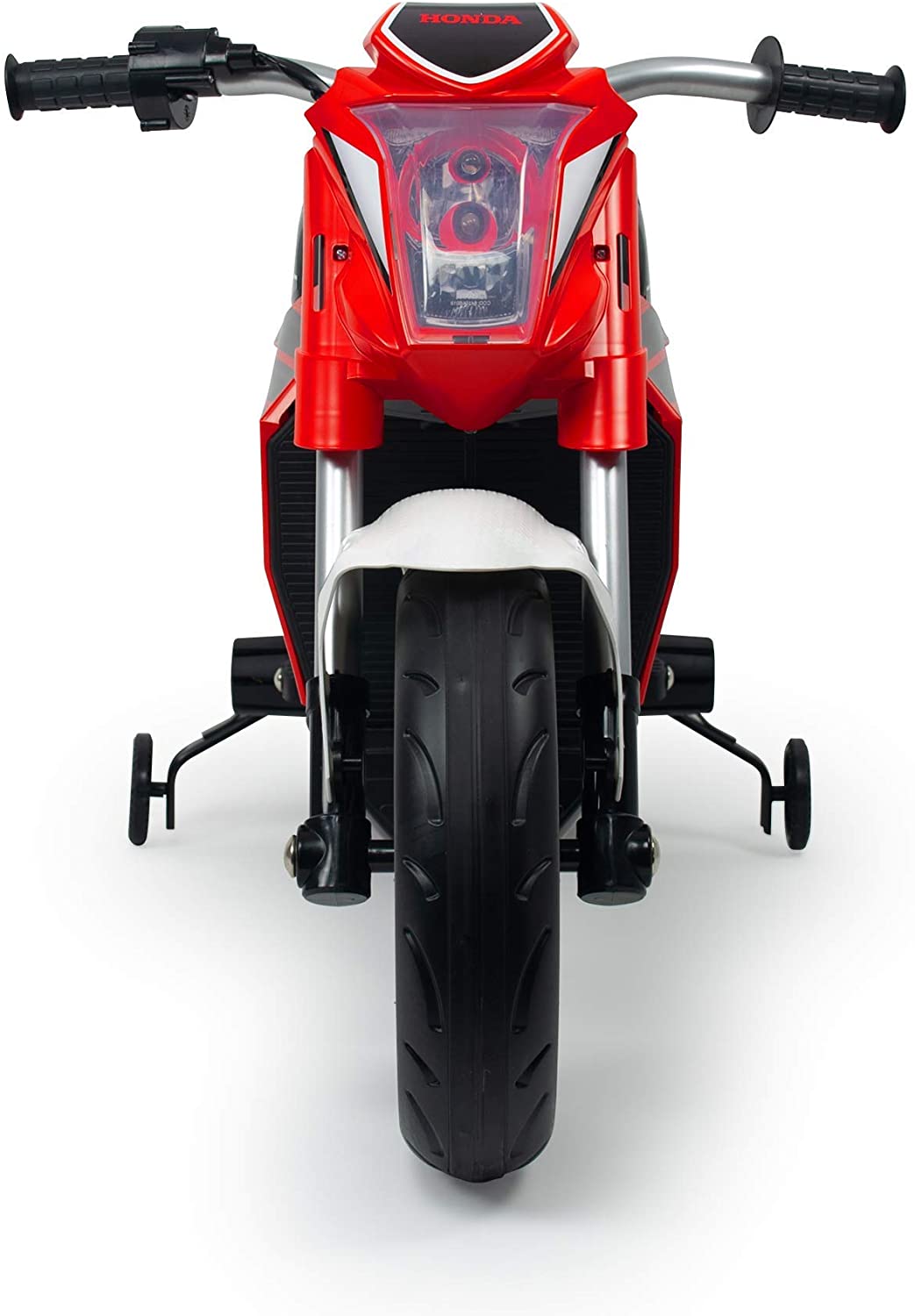 6417INJUSA Red Honda Naked 12V Motorcycle with Throttle Grip, Lights, Mp3 and Support Wheels