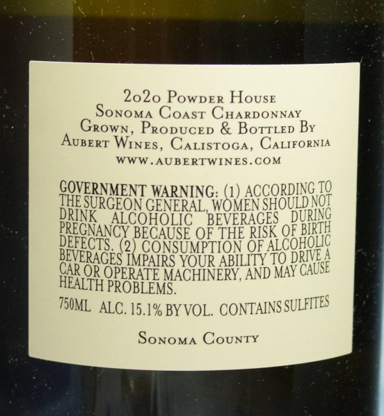 Aubert [2020] Chardonnay Powder House Estate Vineyard Sonoma Coast