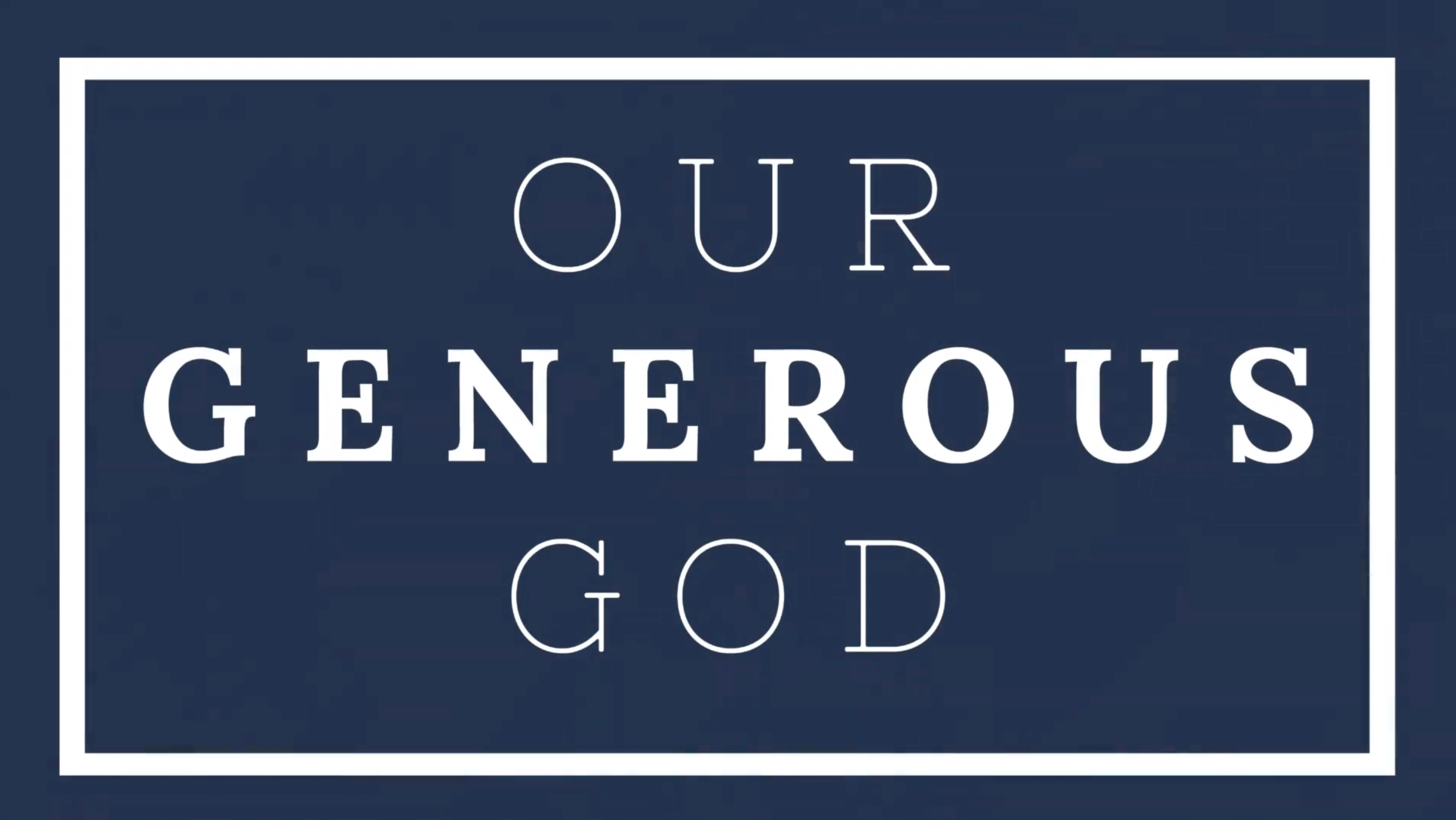 A Generous God Jennifer K Cook