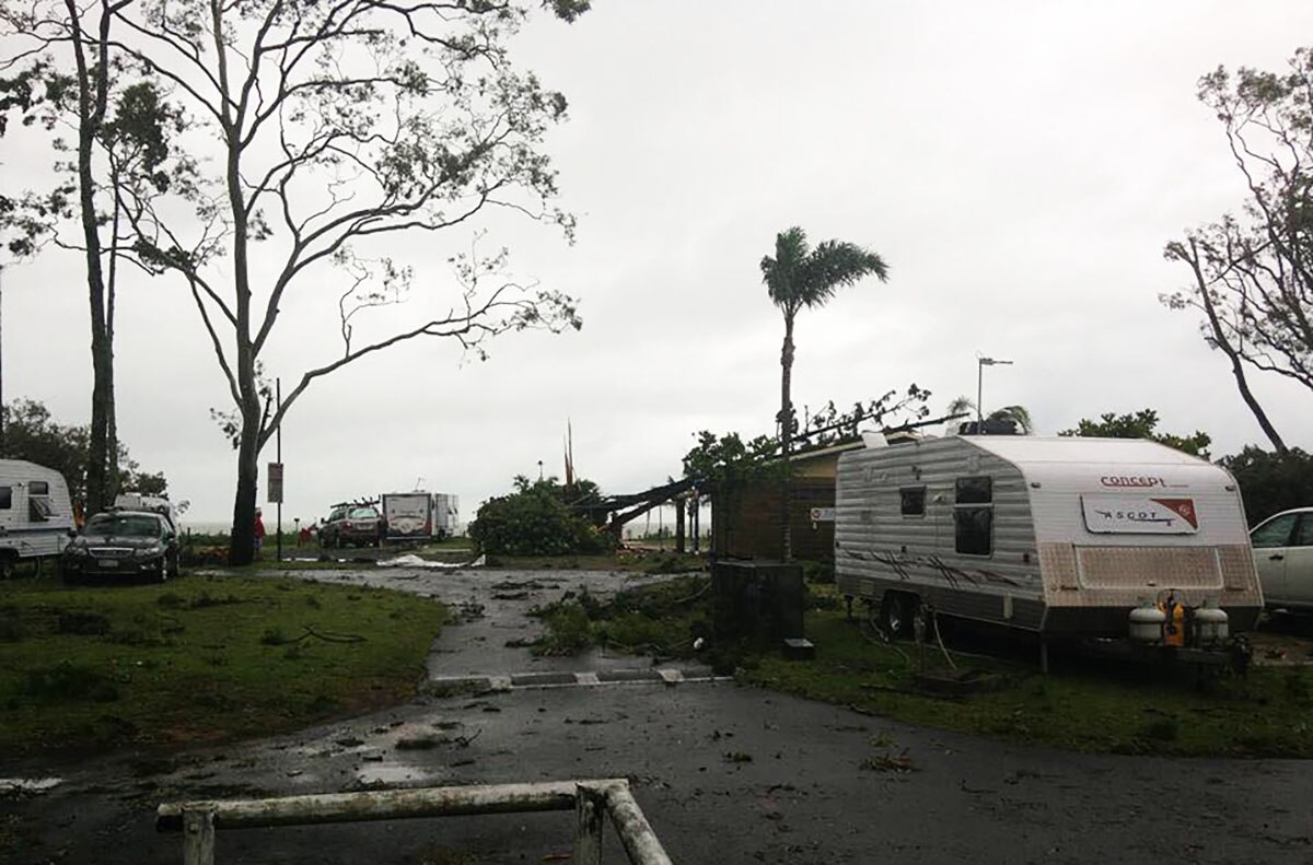 Hervey Bay storm Teenager survives lightning strike on toilet block