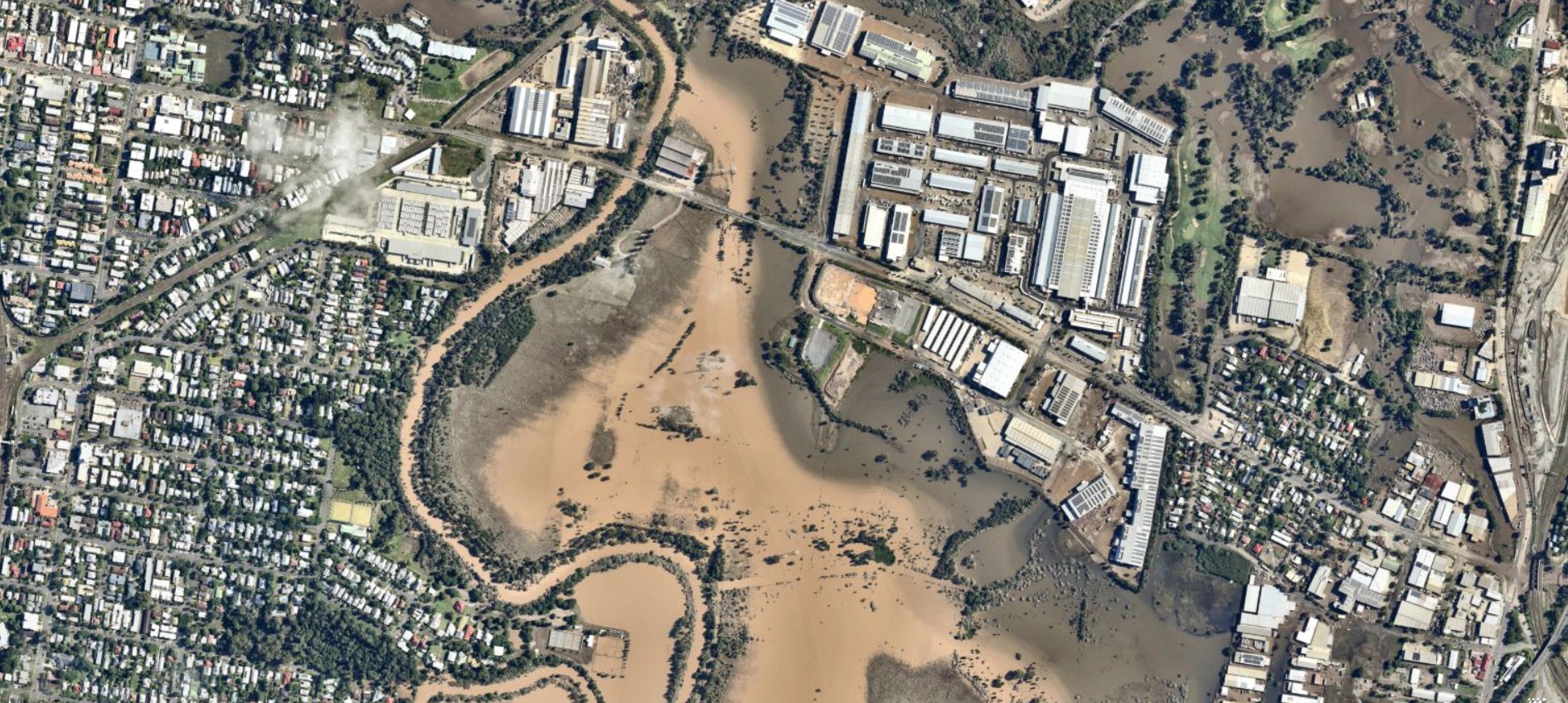 Southeast Queensland flood damage captured in before and after aerial