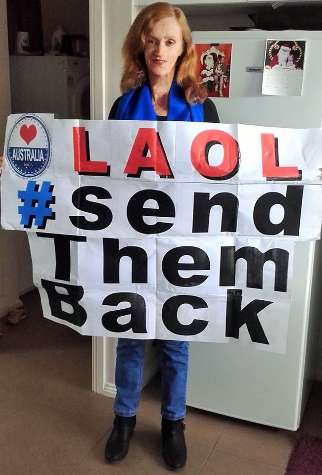 Hobart woman Karen Street stands by banner that got her ejected from