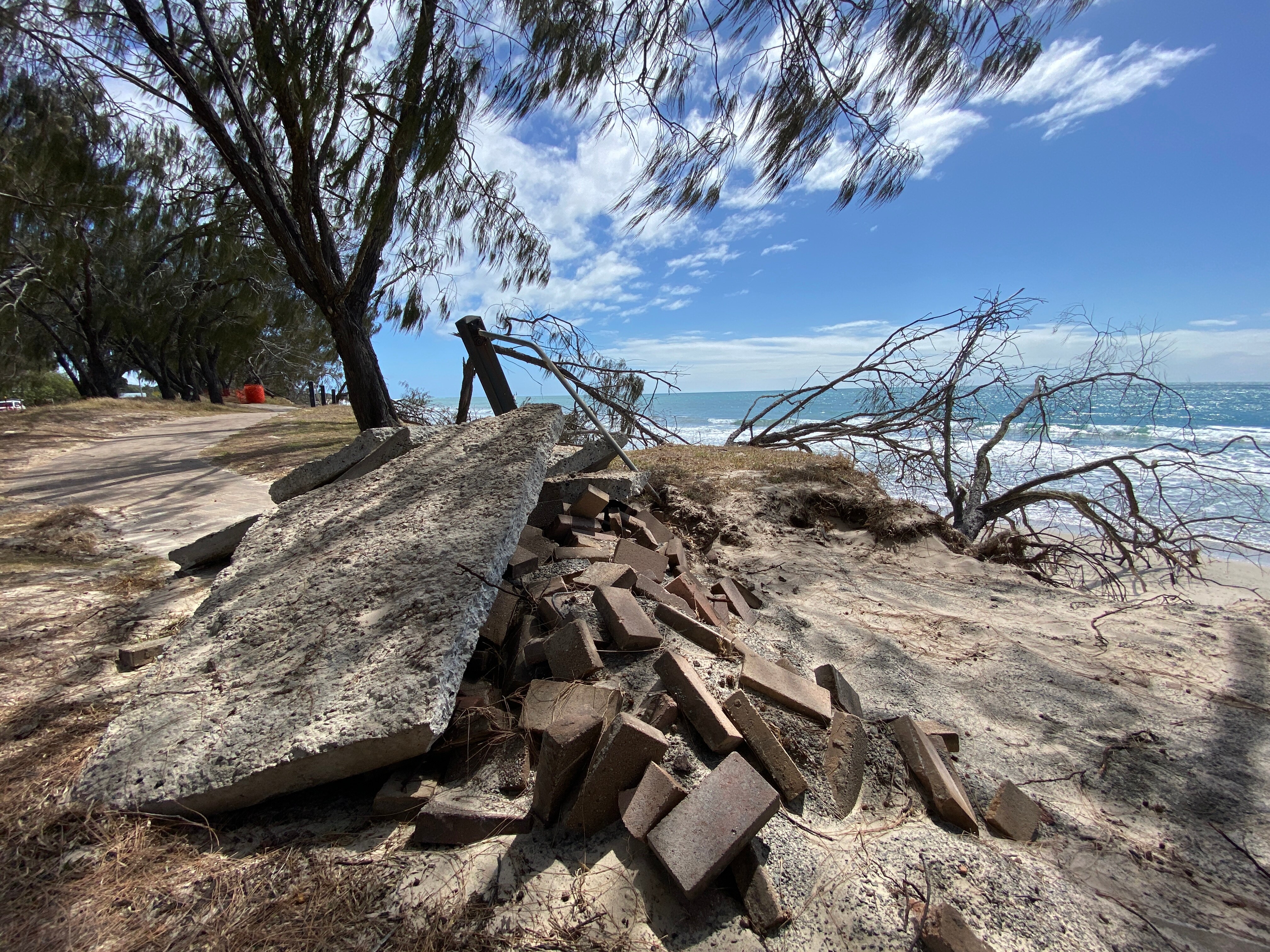 Coastal erosion prompts flooding fears at Woodgate Beach as foreshore