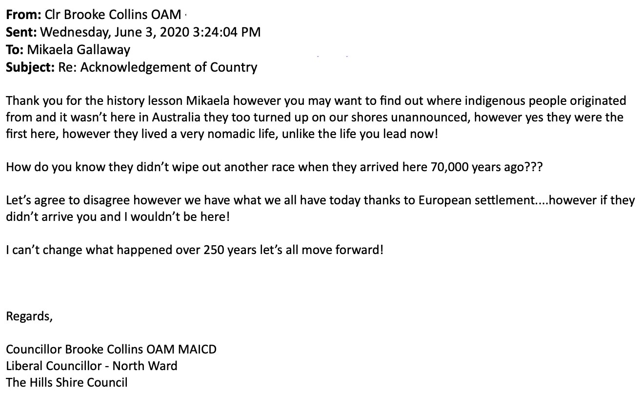 Hills Shire Council Acknowledgement of Country motion defeated again
