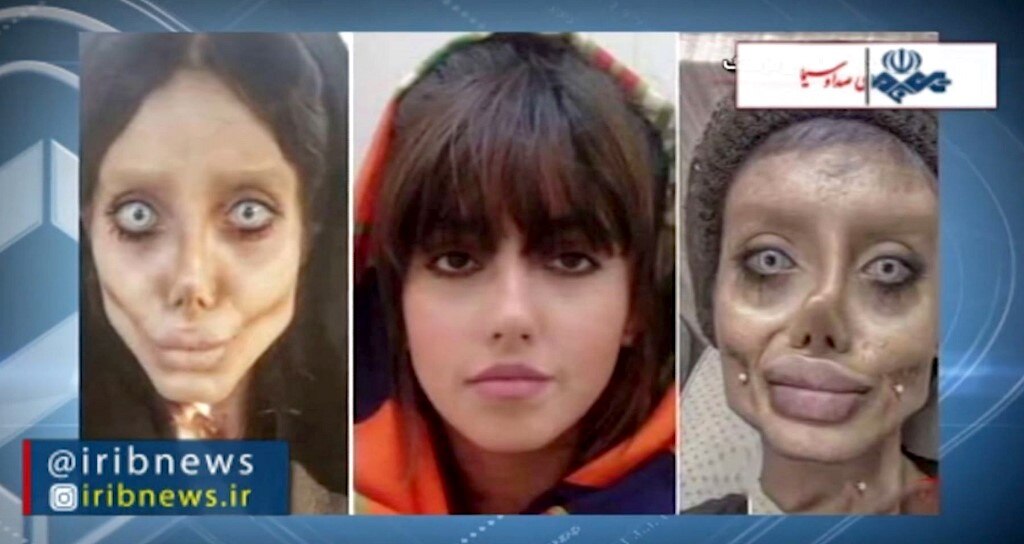 Iran parades 'zombie Angelina Jolie' lookalike, Sahar Tabar on national