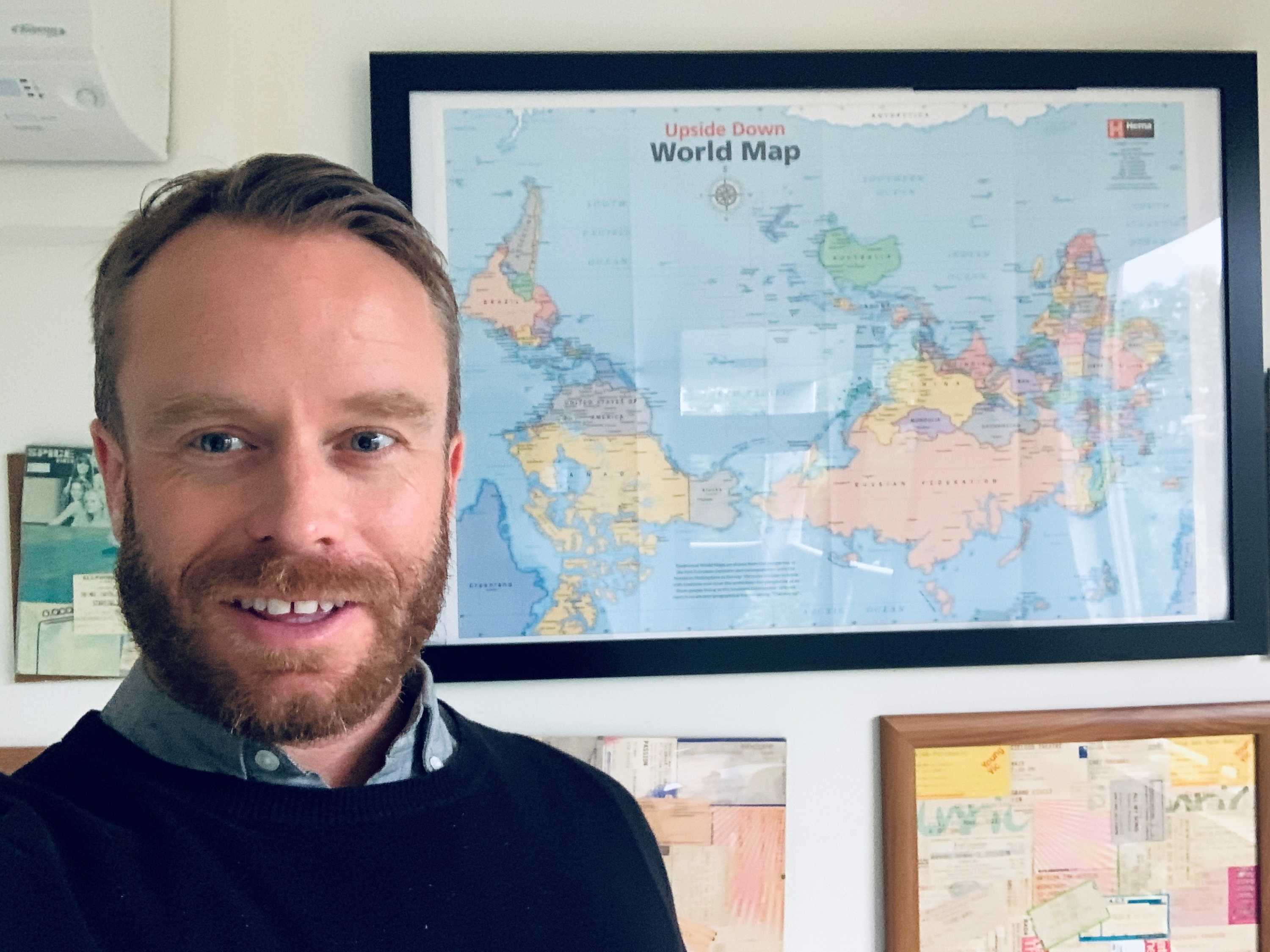 Map Of The World In Australia Most World Maps Show North At The Top. But It Doesn't Have To Be That Way - Abc News