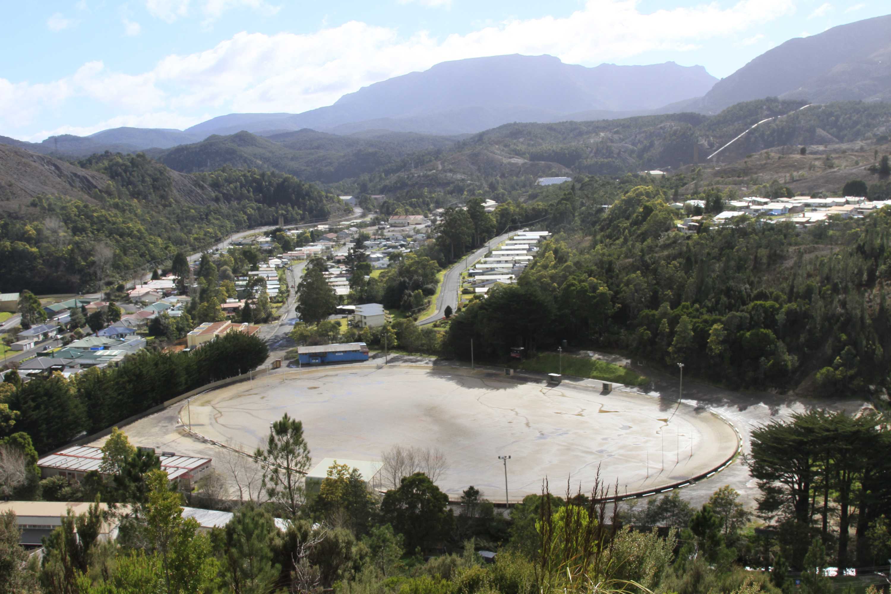 In Queenstown in Tasmania's west, they play football on gravel, not grass ABC News