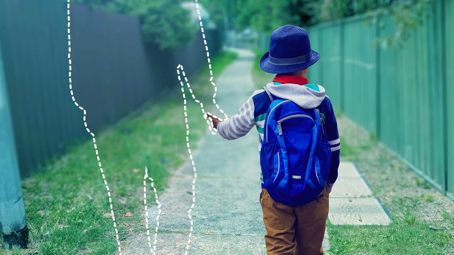 Kid Walking To School