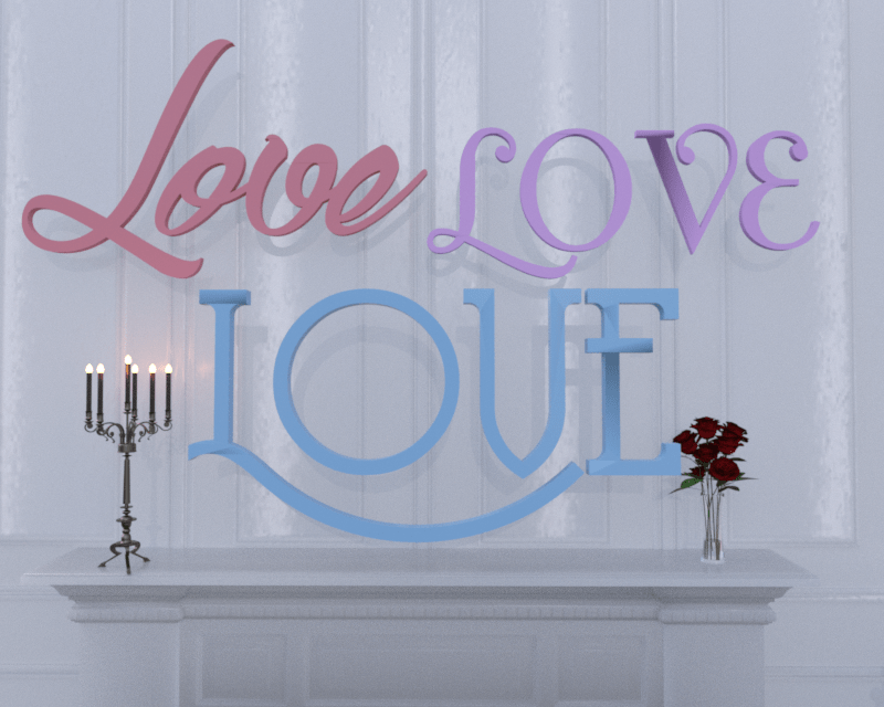 Wall Art Words 'Love'