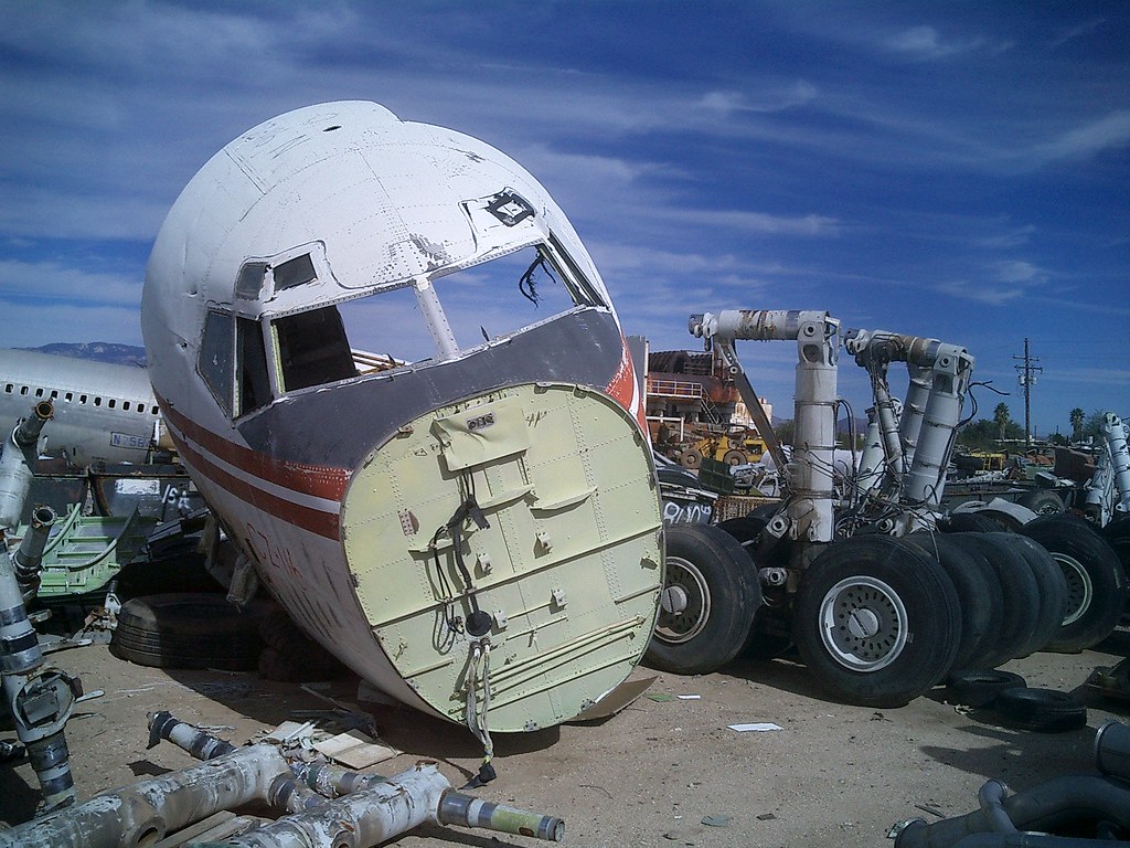 National Aircraft scrapyard, Tuscon, Arizona An old TWA 70… Flickr