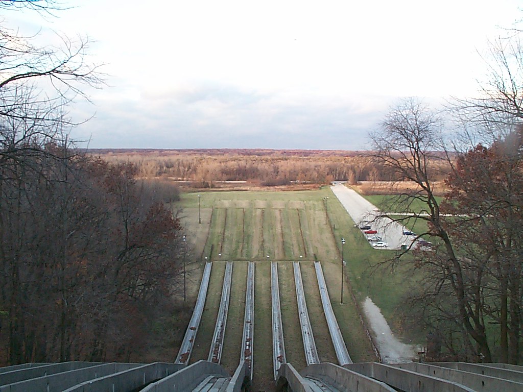 Down you go Swallow Cliff Toboggan Slides south of Chicago… Paul