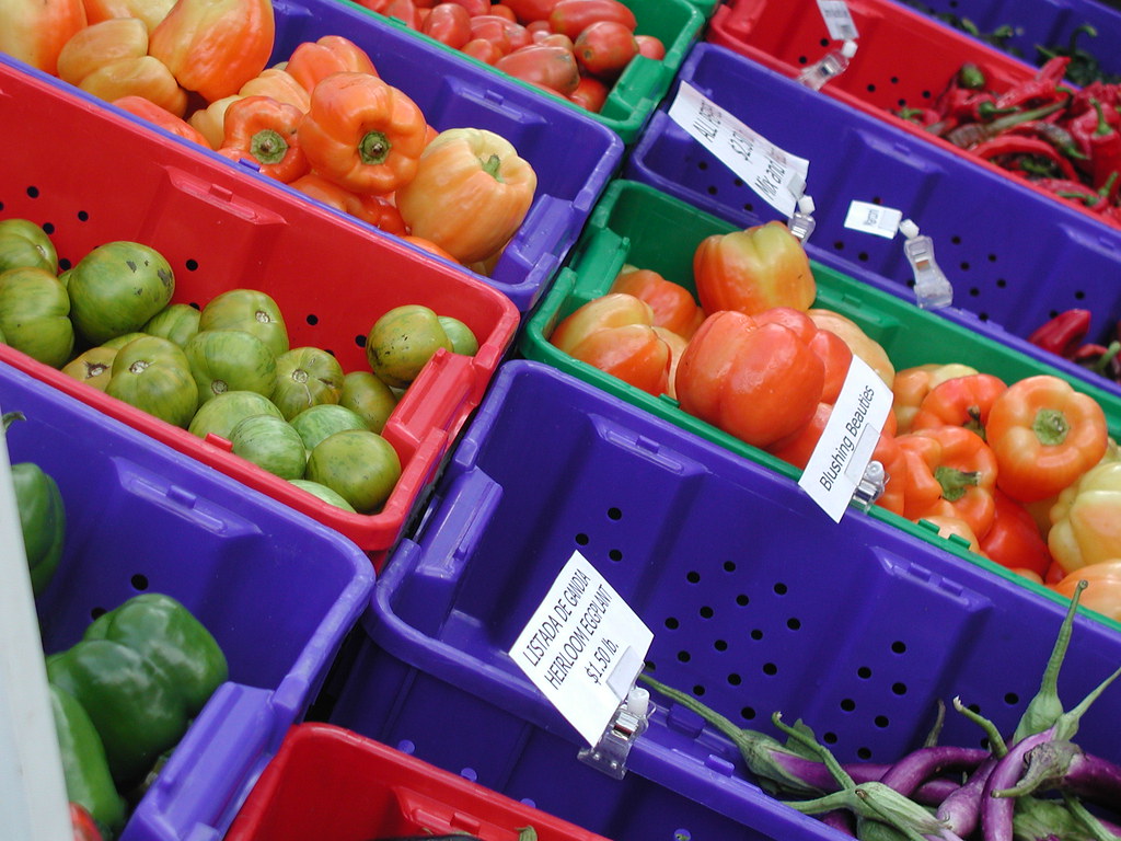Veggie Bins New Orleans Farmer's Market, July 2004 Rob Holland Flickr