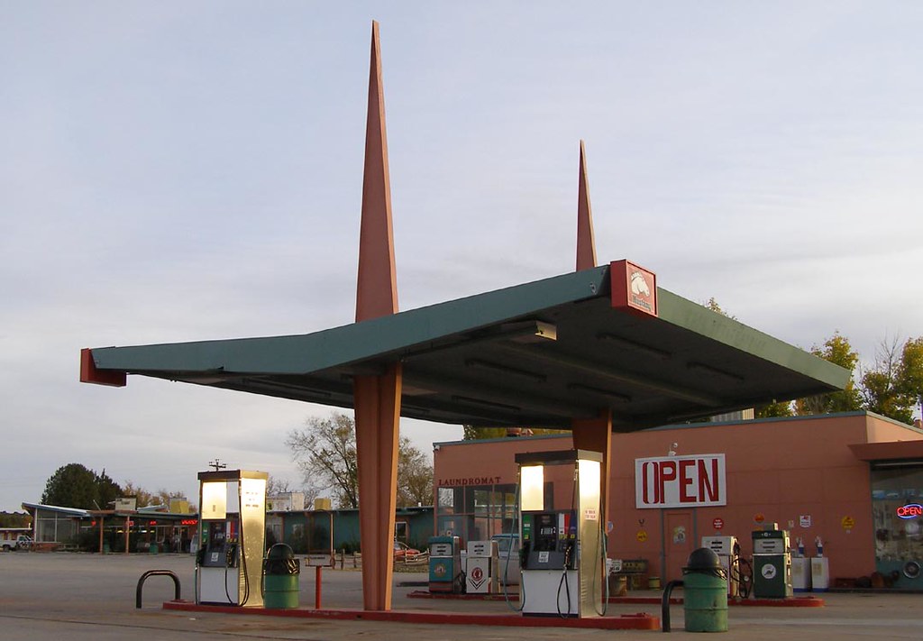 gas station canopy Peach Springs, AZ Debra Jane Seltzer Flickr