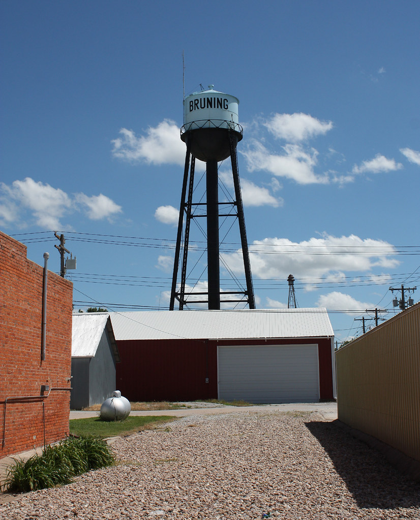 Bruning, Nebraska No town is complete with a water tower. Insomnia