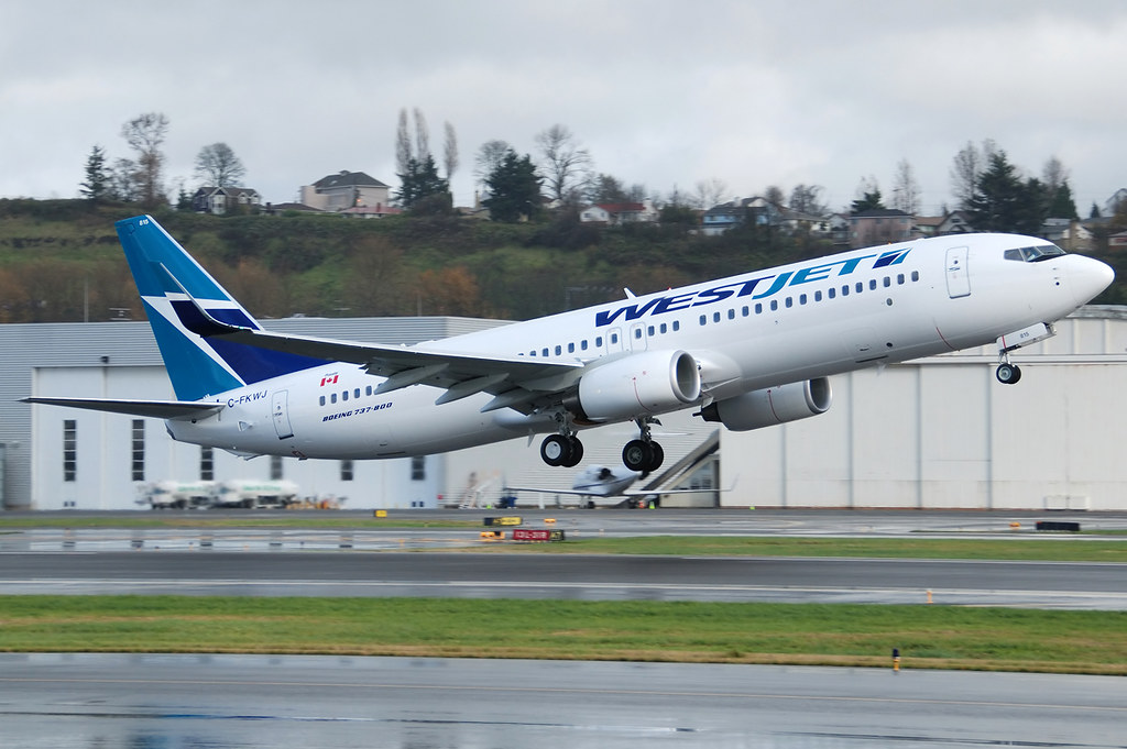 WestJet CFKWJ WJA8950 to YYC on it's delivery flight. Andrew W