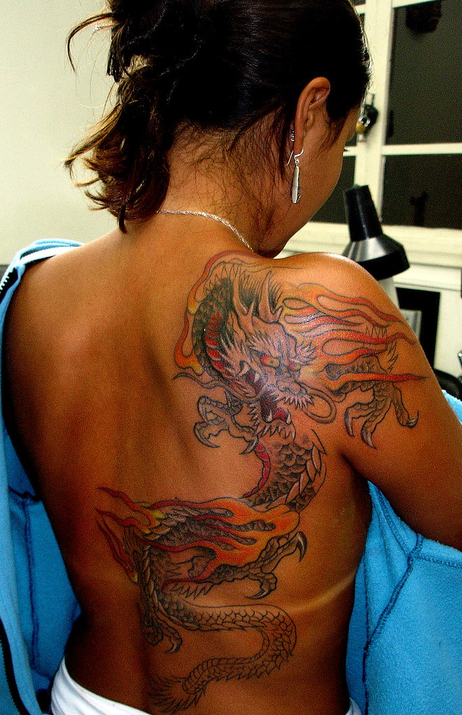 3d preto dragão braço tatuagem adesivos removíveis homens mulheres à Tatuagem de Dragão ,Dragon Tattoo Backpiece by Pablo Delli… Flickr