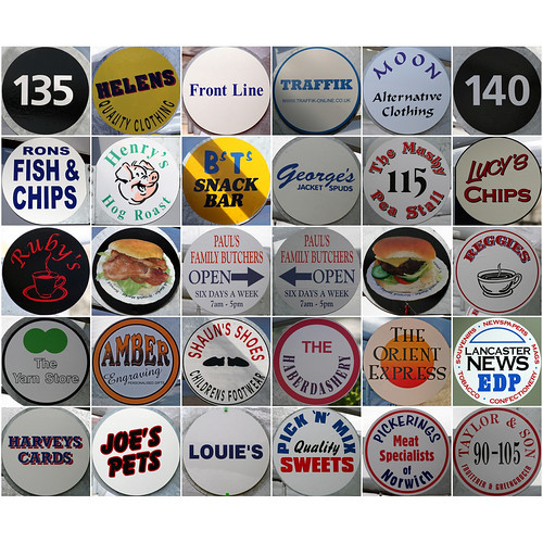 Norwich Market stall signs 1. 135, 2. HELENS QUALITY CLOTH… Flickr