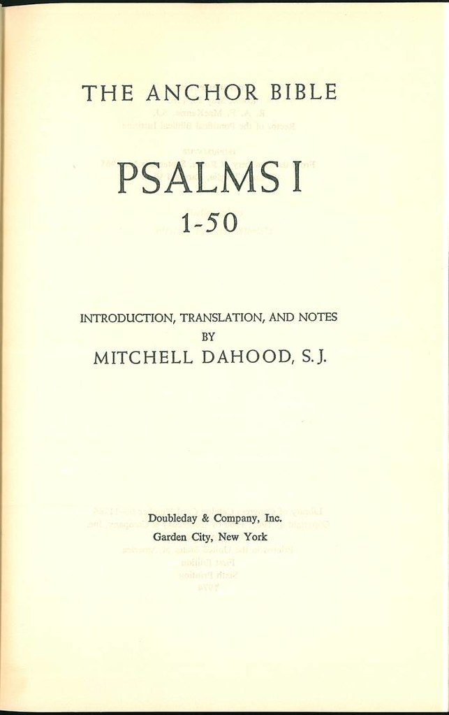Anchor Bible Psalms I Title bible_wiki Flickr