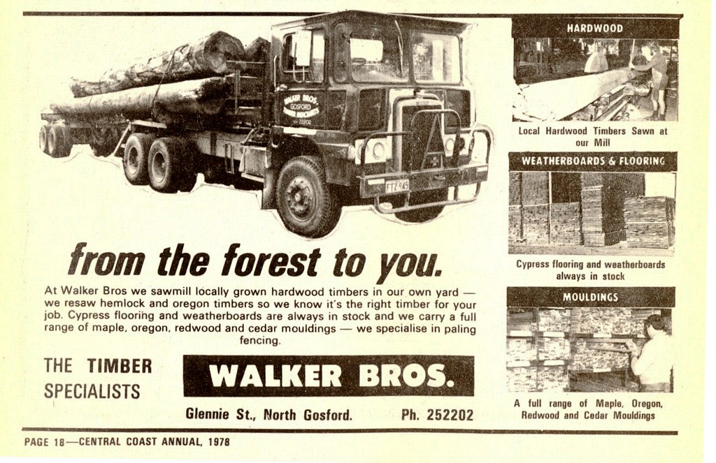 Walker Bros. timber, Gosford 1961 Gostalgia local history from Gosford Library Flickr