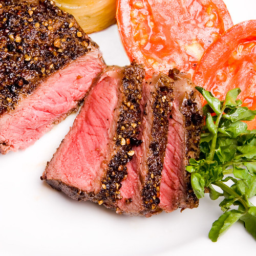 Steak Au Poivre New York Strip Steak, Roasted Tomatoes, Br… Flickr