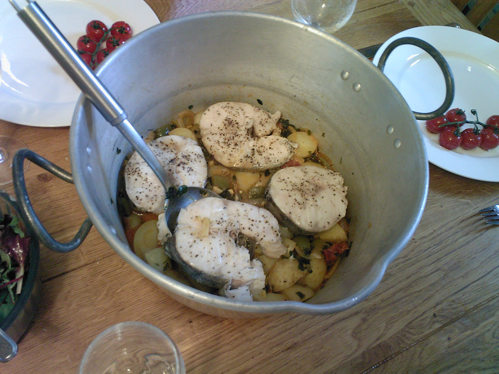 Hake Steamed over Chorizo stew The Rick Stein special! Flickr