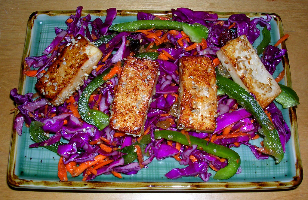 red cabbage & tofu salad all the veggies are from our csa.… Flickr