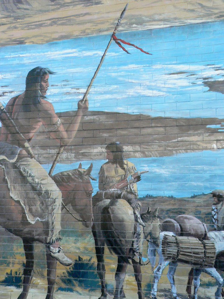 Oregon Trail Mural Celilo Wyam Great FAlls on the Columbia by Robert Thomas in The Dalles Oregon
