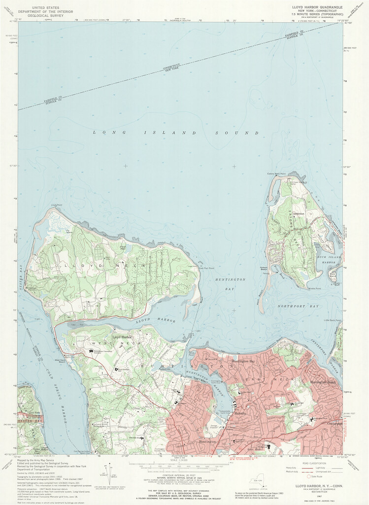 Lloyd Harbor Quadrangle 1967 USGS Topographic Map 124,0… Flickr