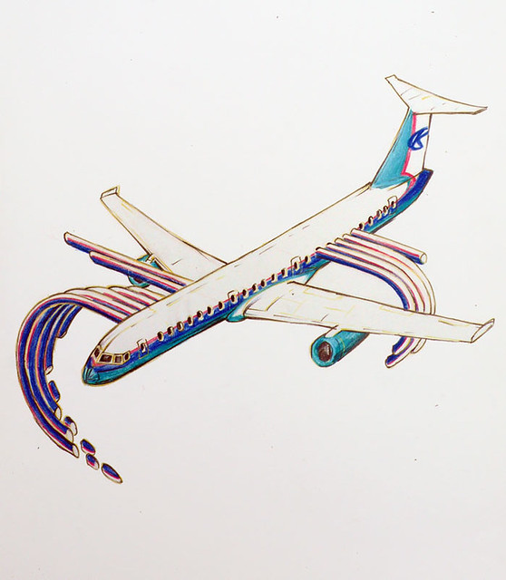 Airplane colored pencil on stonhenge Dan Rule Flickr