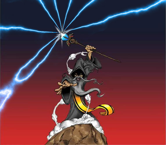 Wizard With Lightning; Based on the one done by Bert Monro