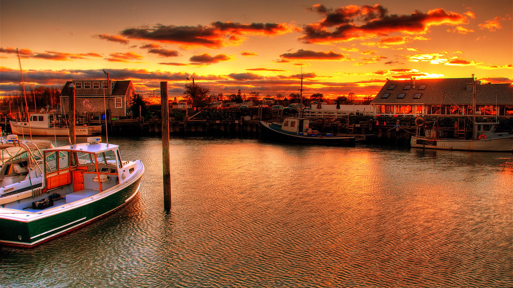 Harbor in sunset Sunset over the Guilford harbor, CT slack12 Flickr