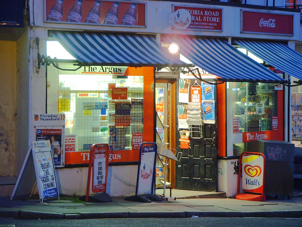 Newsagent Early morning view of Newsagents convenience sto… Flickr