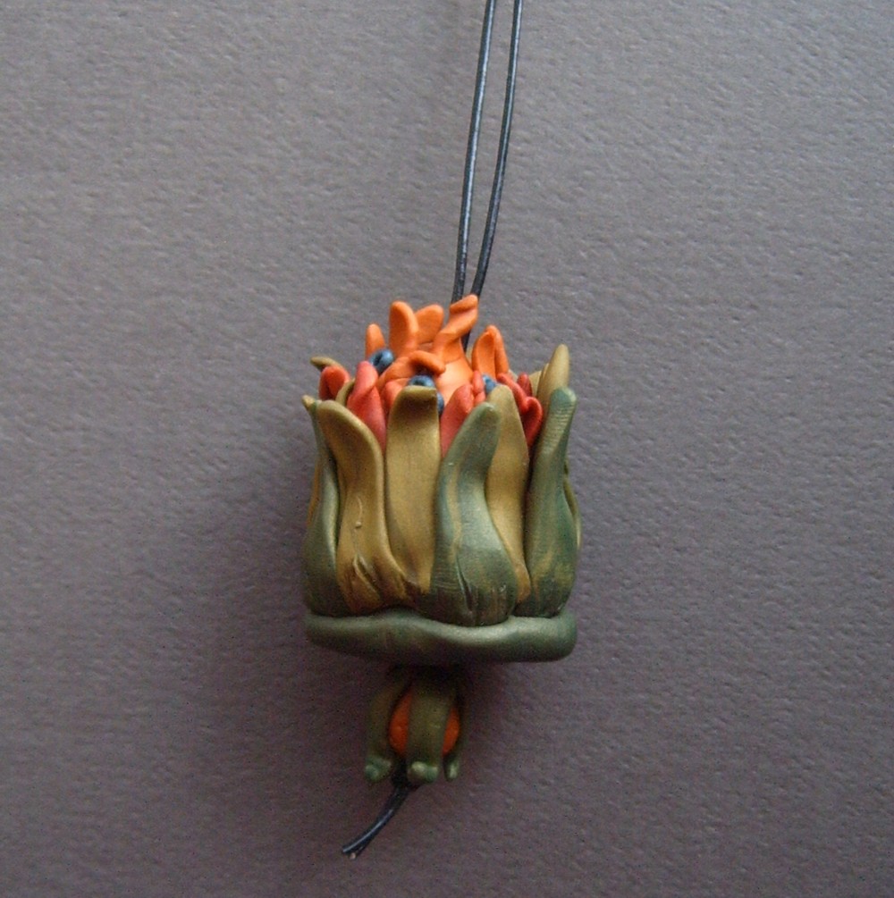 Lotus polymer clay pendant opens at bottom more for fun th… Flickr
