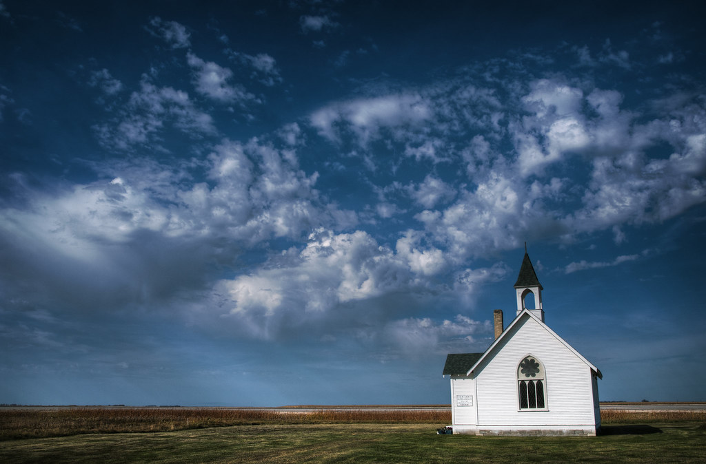 Prairie Church Highway 75, Manitoba. Bryan Scott Flickr