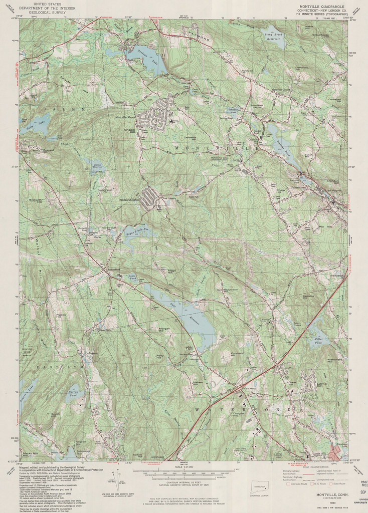 Montville Quadrangle 1983 USGS Topographic Map 124,000 Flickr