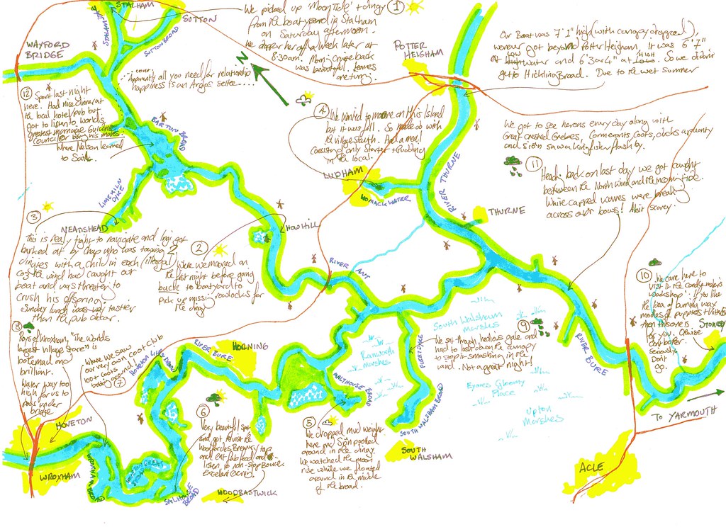 Broads map Boating holiday on the Norfolk Broads September… Flickr
