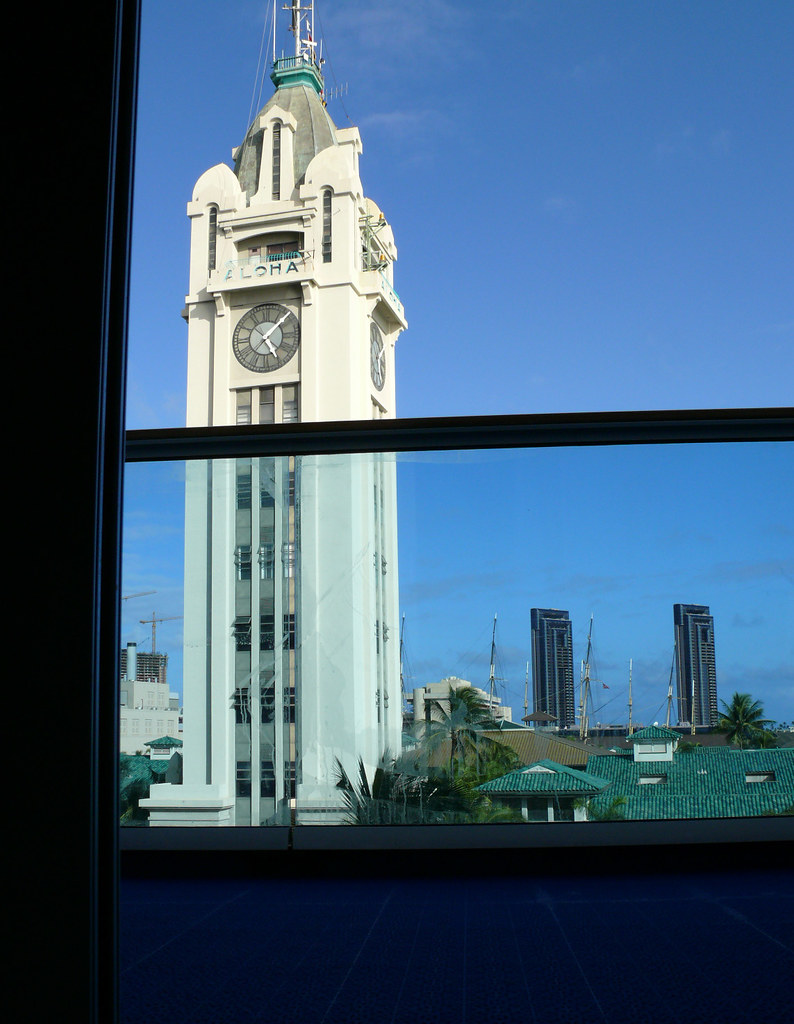 Aloha Tower Aloha Clock Tower in Honolulu.. all the vertic… Flickr